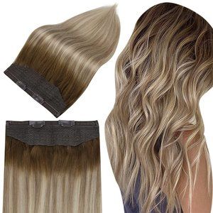 12" 100% Human Hair Halo Extensions 80g #3/8/22